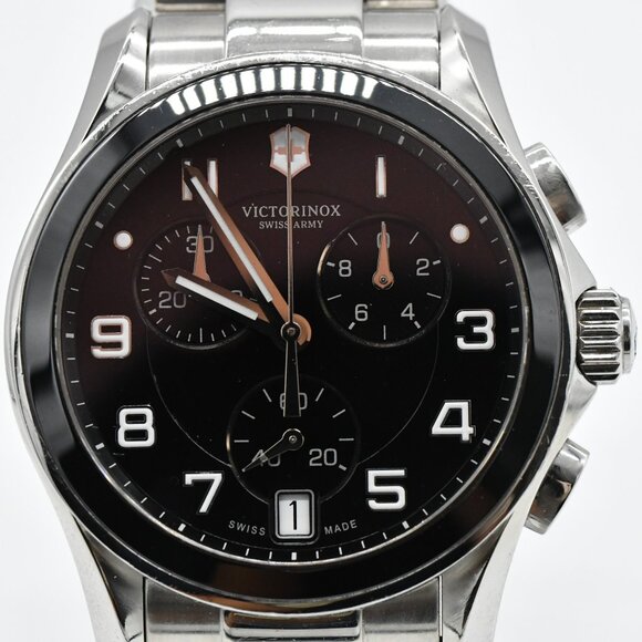 VICTORINOX Swiss Army Chrono Classic Black Ceramic Bezel Men's Watch 241544 - Picture 1 of 12